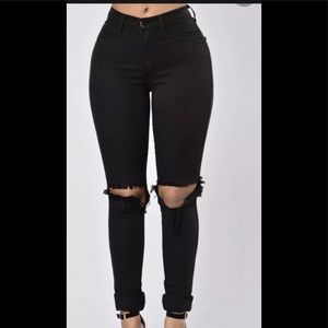 Fashion nova high waist black jeans size 9